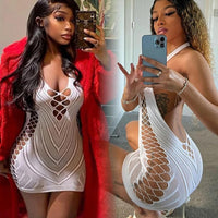 Sexy Off Shoulder Dresses Women's Transparent Wrap Hip Dresses Mesh Shiny Miniskirts Club Outfits Bikini Cover Beach Dress