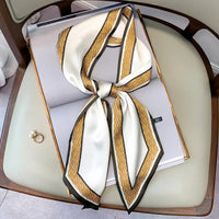 Long Silk Scarf Bag Tie Lady Neck Skinny Scarves Hairband Foulard Horse Print Brand Lady Neckerchief Ribbon 2021 Spring New