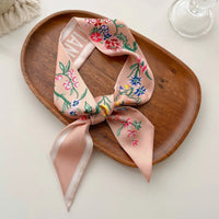 2023 New Twill Silk Scarf D Home Silk Scarf Bag Silk Scarf Tied Bag Decoration Ribbon Headband Star Same High-end Gift