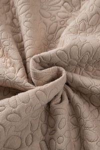 Light French Beige Floral Quilted Jacket