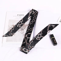 New Print Flower Small Scarf for Women Handle Bag Ribbons Brand Fashion Head Scarf Small Long Skinny Scarves Wholesale Headbands