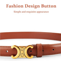 Fashion Women Genuine Leather Belts High Quality Gold Buckle Best Matching Dress Jeans Belts for women