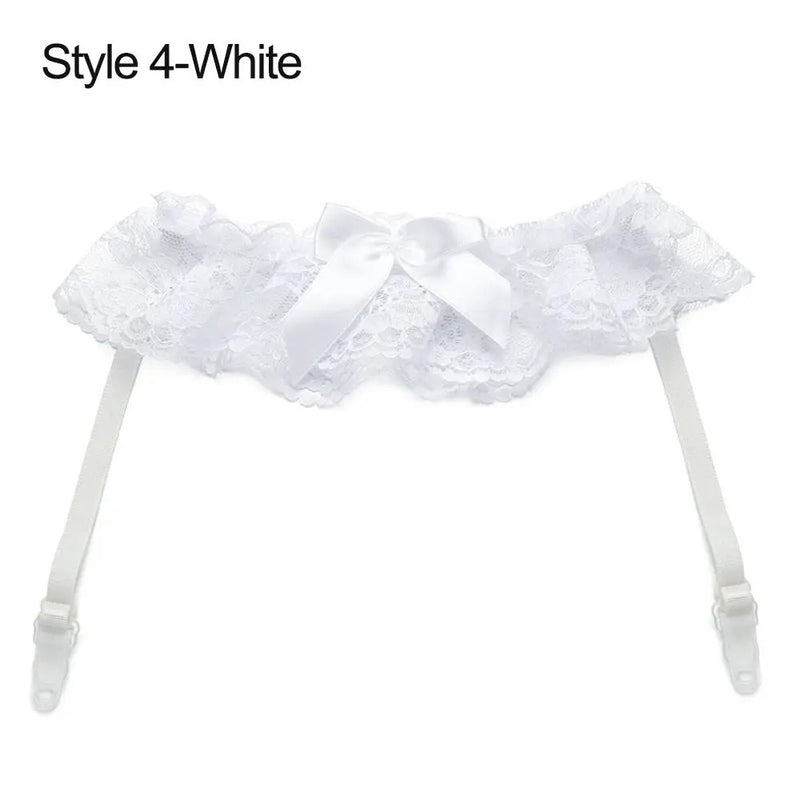 Sexy Fashion Lingerie Wedding Garter Belt Bride Cosplay Party Accessories Bowknot Lace Elastic Leg Ring