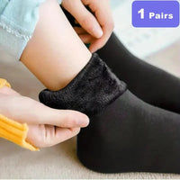 1 Pairs Women's Winter Thick Insulation Short Cashmere Socks Nylon Snow Velvet Boot Solid Color High-quality Women's Floor Socks