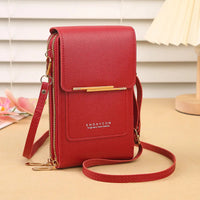 Crazy Bag Fashion Touch Screen Lock Cell Phone Bag Women's Mobile Phone Card Holder Crossbody Shoulder Bag