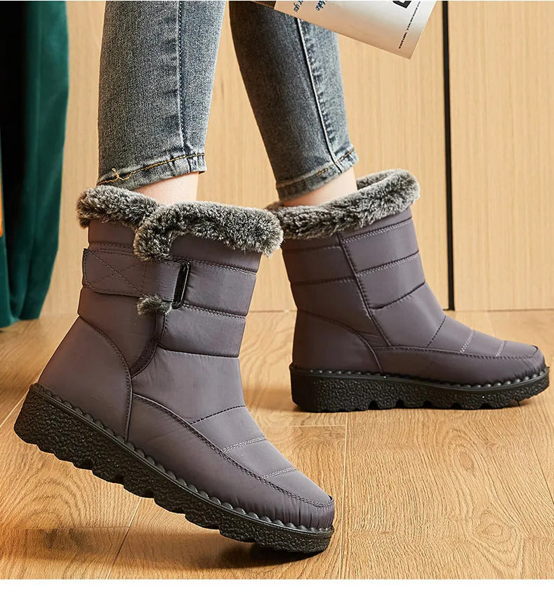 Women's Boots 2024 Trend Winter Shoes For Woman Winter Boots Ankle Low Heels Botas Mujer Waterproof Snow Boots With Fur Shoes