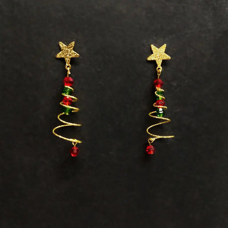 New Trendy Statement Christmas Tree Earrings For Women Santa Claus Snowman Drop Earrings Jewelry Girls Christmas Gifts Wholesale