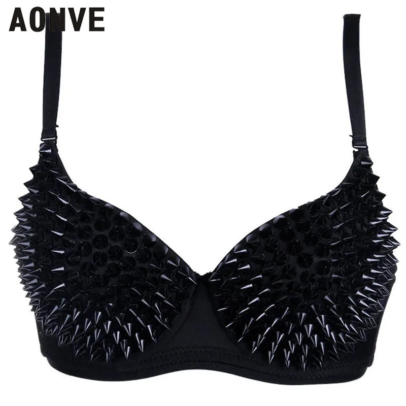 AONVE Newest Sexy Lingerie Sexy Women's Rhinestone Cover Bra Top Gold/Silver Plunge Wire Free Bralete Fashion Sequined Cover top