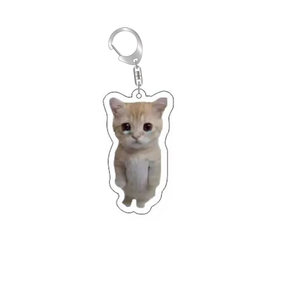 Funny Cat Memes Series Keychain Student Gift Bag Lanyard  Women's Bag Pendant Keychain Cute Things Cheap Gift For Best Friends