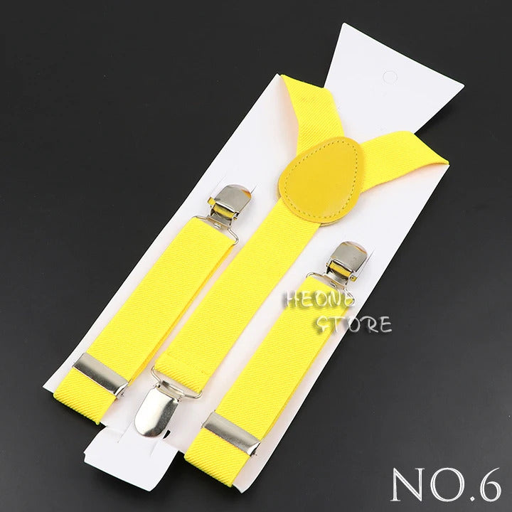 New Candy Color Adjustable Suspenders Elastic Leather Y-Back Braces Straps For Men Women Kids Pants Shirt Girl Skirt Accessories