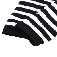 Winter Fashion Striped Arm Warmers Knitted Female Wrist Hand Warmer Pure Color Long Fingerless Gloves Mitten Women Sleeves