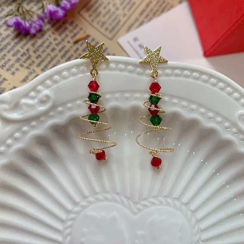 New Trendy Statement Christmas Tree Earrings For Women Santa Claus Snowman Drop Earrings Jewelry Girls Christmas Gifts Wholesale