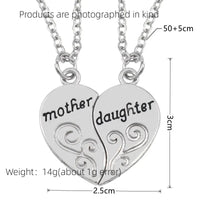 2pcs Antique Silver-plated Necklace Fashionable Mother Beautiful Daughter Combination For Love Parent Child Style Jewelry