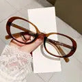 Y2K Retro Oval Frame Glasses Women Female  Sweet Cool Eyewear Trend Reading Computer Anti Blue Light Eyeglasses