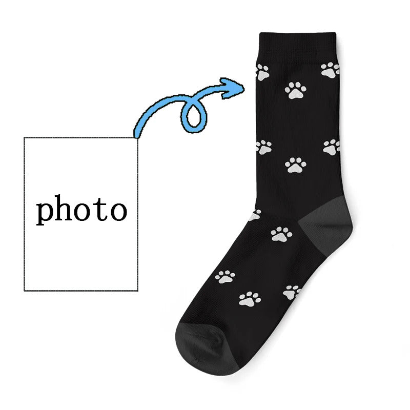 Custom Socks Cat 3D Print Men/Women Socks Casual Funny Novelty DIY Personalized Photo Logo Pet Long socks Gifts