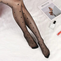 Sexy Women Tights Classic Small Polka Dot Silk Stockings Thin Vintage Faux Tattoo Thigh Sheer Pantyhose Female Elastic Hosiery