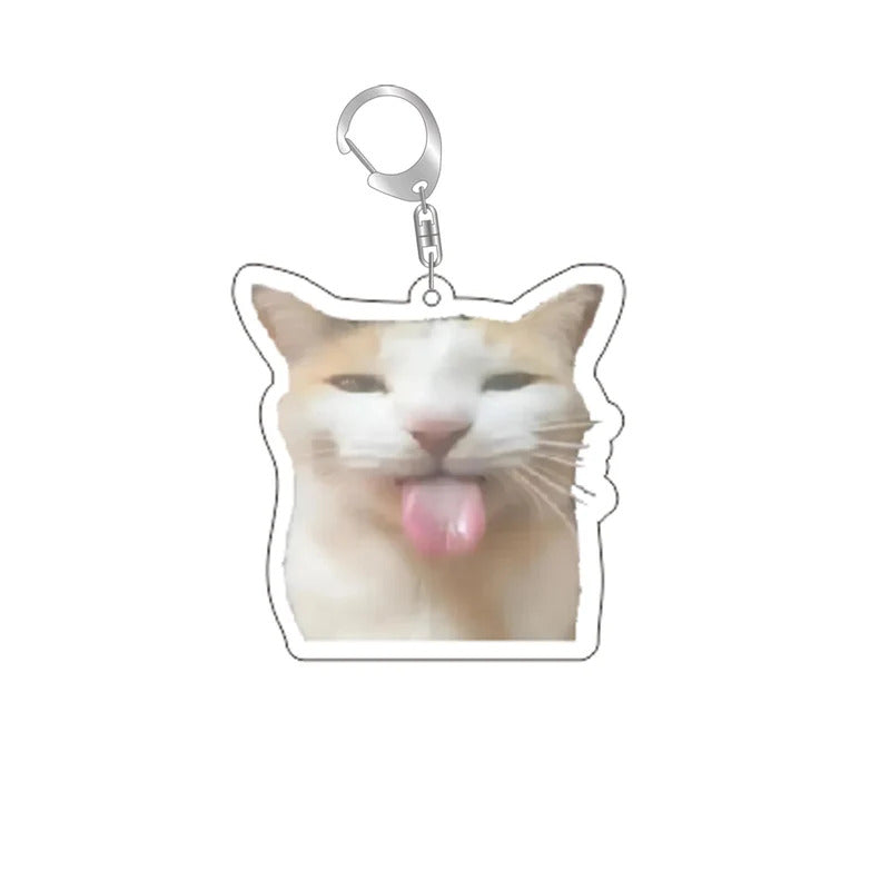 Funny Cat Memes Series Keychain Student Gift Bag Lanyard  Women's Bag Pendant Keychain Cute Things Cheap Gift For Best Friends