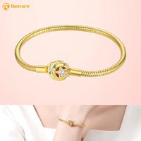 Danturn 925 Sterling Silver Bracelets Gold Heart, Butterfly Crown Women Bangles Luxury Jewelry Anniversary GIft DIY Fashions