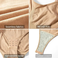 1 Piece Solid Seamless Shaping Shapewear Bodysuit, Tummy Control Butt Lifting Slimmer Body Shaper, Women's Underwear & Shapewear