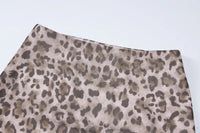 Women Tulle Leopard Print Top with Bandeau Off-the-shoulder Straight-cut Neckline Summer Casual Girls for Summer Blouse