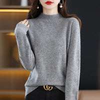 100% Pure Wool Half-neck Pullover In Autumn And Winter New Cashmere Sweater Women's Casual Knit Top Women's Coat 19 Colors