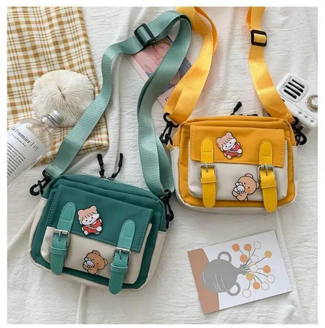 Korean Style Canvas Shoulder Bag For Women New Fashion Female Crossbody