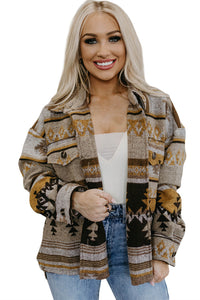 Brown Western Aztec Print Jacket