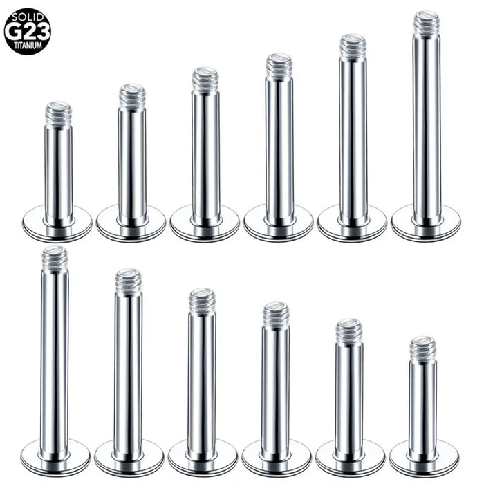 10Pcs/50Pcs G23 Titanium Piercing Labret Bar Labret Ring Earring Studs Replacement Piercing Post Only No Ends Body Jewelry