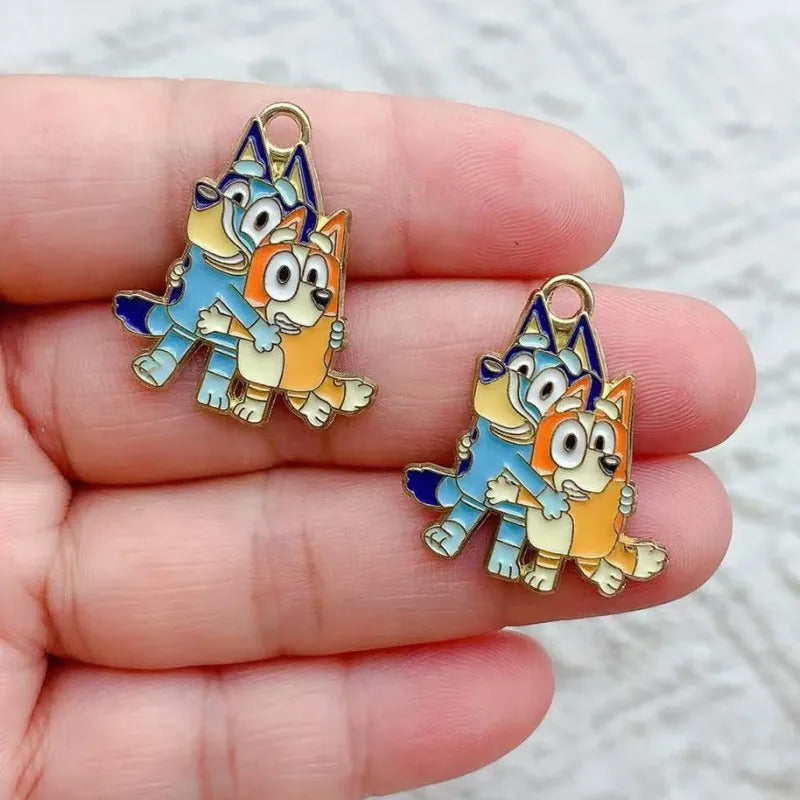 10pcs Cartoon Anime Dog Charm for Jewelry Making Enamel Necklace Bracelet Phone Pendant Diy Accessories Alloy Metal Gold Plated