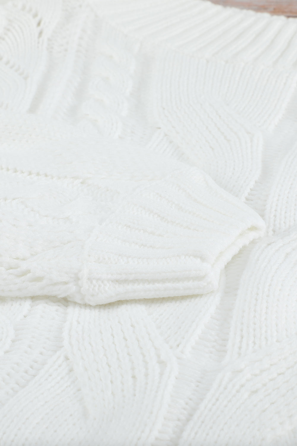 White Chunky Oversized Pullover Sweater