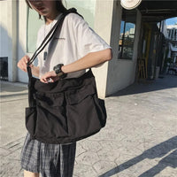 Women's School Messenger Bags For Women Shoulder Ladies Designer Handbag Solid Large Capacity Casual Canvas Shoulder Female Bags