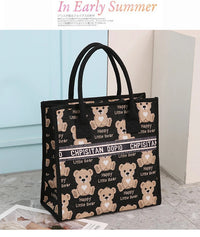 New Arrival! Fashionable Top-handle Bag with Cute Cat Pattern Large Capacity Mommy Bag for Women, Perfect for Work and Commuting