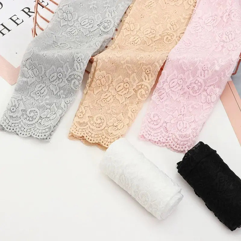 Summer Lace Long Sleeves Anti-Sunburn Arm Cover Women Cuff Hollow Embroidery Hand Sleeves Anti-UV Driving Arm Sleeve Fingerless