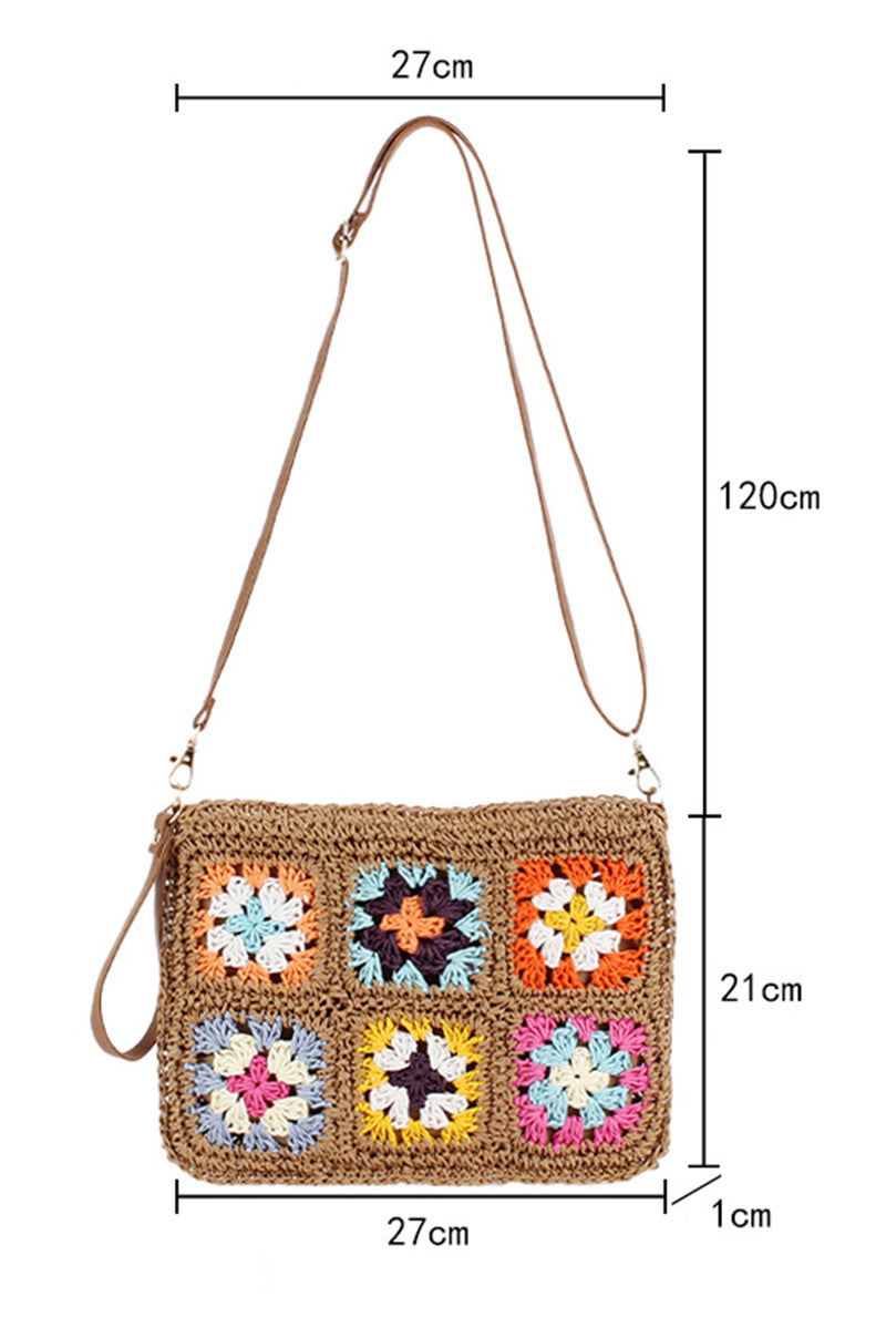 Chestnut Flower Straw Woven Single Shoulder Bag