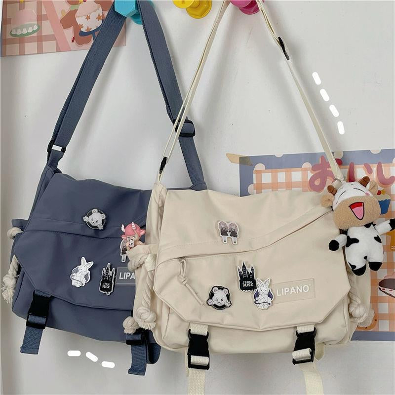 Nylon Handbags Shoulder Bag Japanese Large Capacity Crossbody Bag Retro Workwear Postman Bags for Women