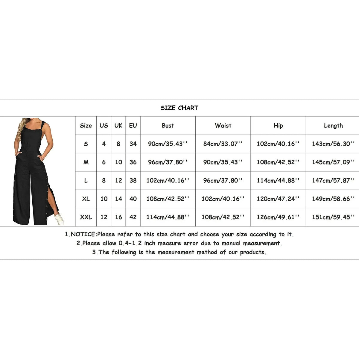 Summer Fashion Womens Sleeveless Jumpsuit Rompers Ladies Solid Wide Leg Button Openings Long Trousers Suspenders Overalls Pocket