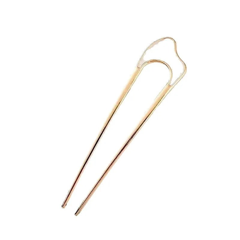 New Simple Fork Metal Hairpin U-shaped Alloy Hair Ornament Hair Accessories for Girls