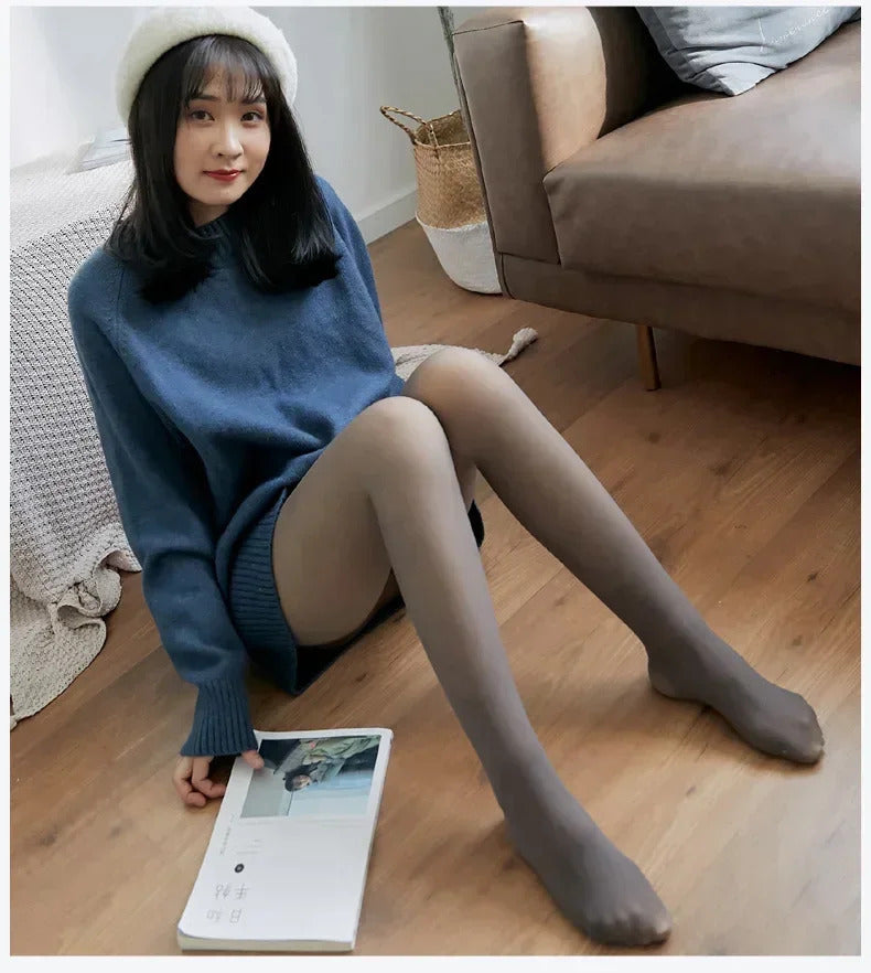 Thicken Thermal Tights Leggings Women Winter Fleece Velvet Thermo Stockings High Waist Elastic Slim Sexy Translucent Pantyhose