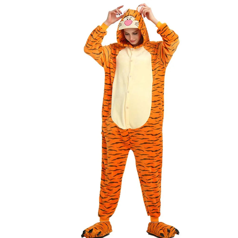 Kigurumi Fox Deer Onesies Cartoon Pajamas For Adults Women Men Animal Pyjamas Homewear Halloween Christmas Cosplay Party Costume