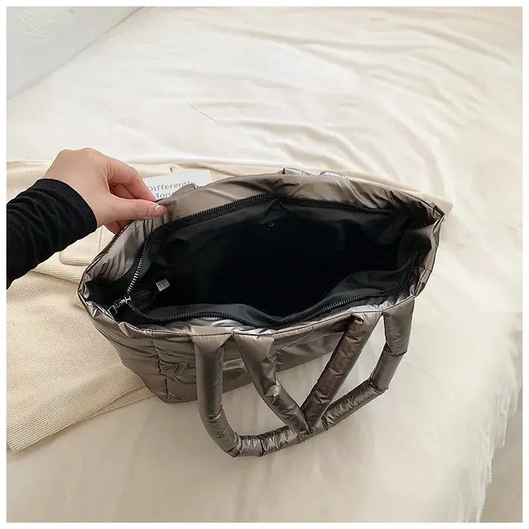 Handbag Female Large-capacity Bag Female New Tide Fashion Shoulder Bag Fall And Winter Cotton Bag Hundred Tote Bag