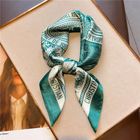 Print 70cm Silk Satin Headkerchief Women Luxury Design Neck Tie Scarf Female Hair Hand Wrist Foulard Shawl Hijab Bandana