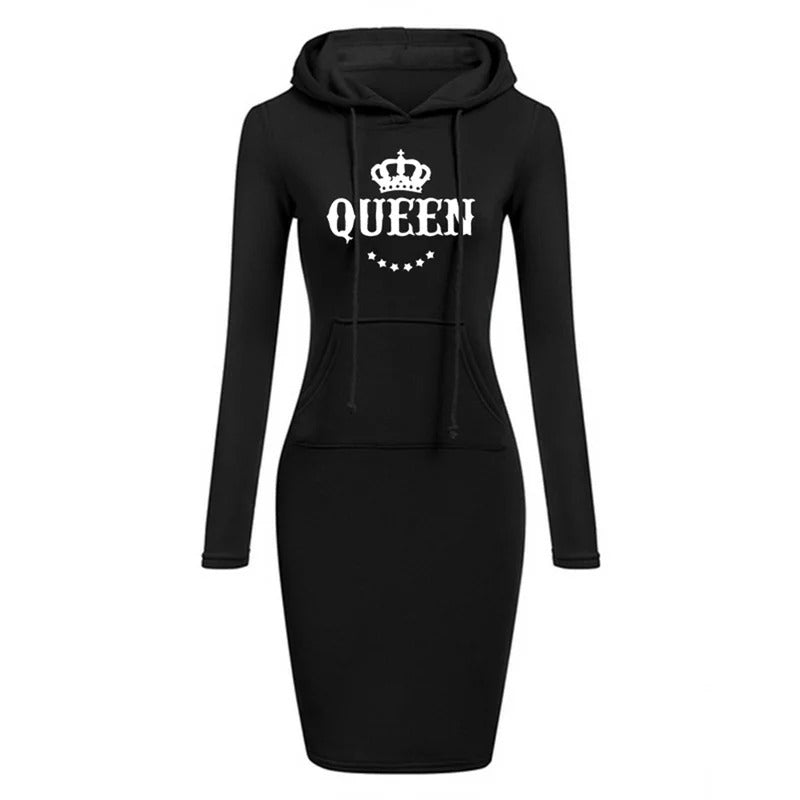 Women's Slim Hoodie Dress Dress Casual Knee Skirt Hoodie High Quality Hooded Sweatshirt Casual Women's Queen Hoodie Skirt