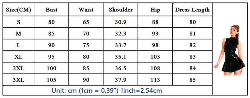 Womens Ladies Faux Leather Pleated Mini Dress Sleeveless Backless Wet Look Dress A-line Sexy Clubwear Costumes Cocktail Parties