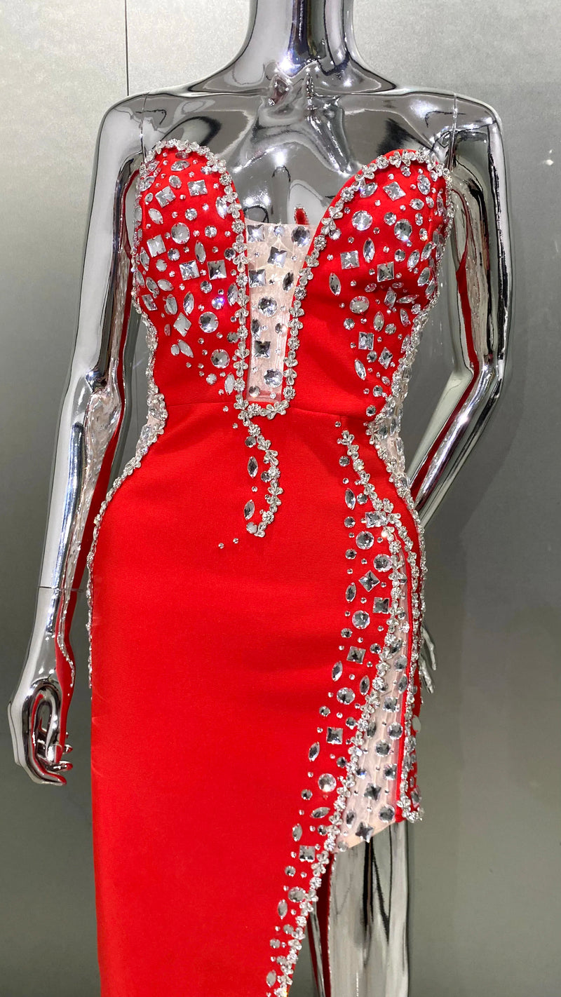 New Ladies Sexy Sleeveless Irregular Diamond Sequin Bandage Dress Birthday Celebration Party Dress Wholesale