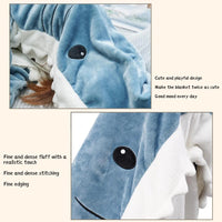 Cartoon Shark Sleeping Bag Pajamas Office Nap Shark Blanket Karakal Pajama Sets Fabric Mermaid Shawl Blanket For Christmas Gift