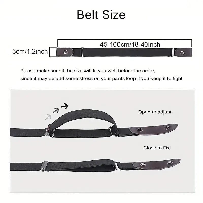 1pc Buckle-Free Belt For Jean Pants,Dresses,No Buckle Stretch Elastic Waist Belt For Women/Men,No Bulge,No Hassle Waist Belt