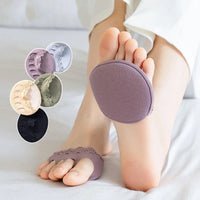 10pcs Front Foot Pads Women's Summer Thin Anti Wear High Heel Pads Non Slip Half Palm Five Finger Sock Invisible Split Toe Socks