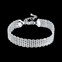 Fine 925 Sterling Silver Noble Nice Chain Solid Bracelet for Women Men Charms Party Gift Wedding Fashion Jewelry Hot Model