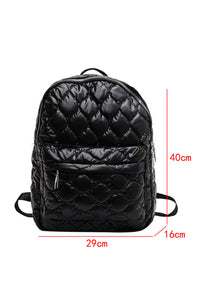 Black Quilted Large Capacity Functional Backpack