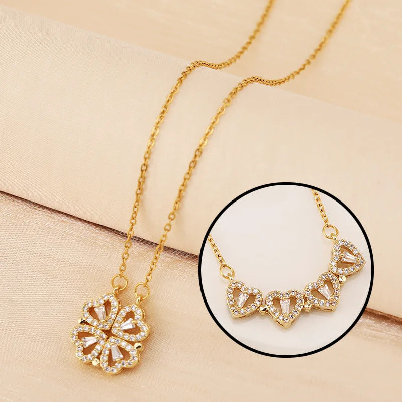 2022 Classic Fashion Ladies Love Clover Pendant Necklace Exquisite Micro-Inlaid Lucky Jewelry Girls Anniversary Wedding Gift